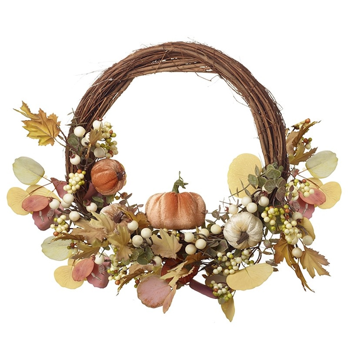 Heaven Sends Velvet Pumpkin Halloween Wreath